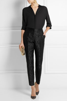 Dolce & Gabbana Satin-jacquard tapered pants
