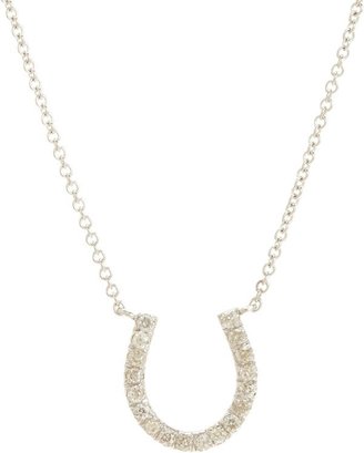 Ileana Makri Diamond Small Horseshoe Pendant Necklace-Colorless