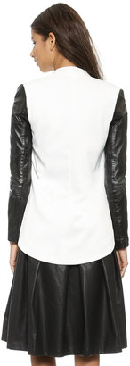 Blaque Label Leather Sleeve Jacket