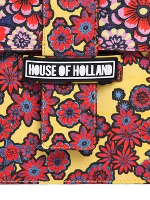House of Holland Lady H Floral Print Saffiano Leather Bag