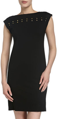 Isaac Mizrahi Ponte Cap-Sleeve Sheath Dress, Black