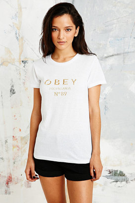 Obey No 89 Gold Emblem Tee in White
