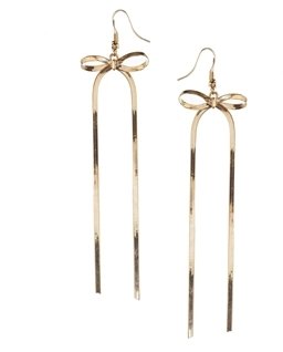 ASOS Limited Edition Bow Chain Drop Earrings - Gold