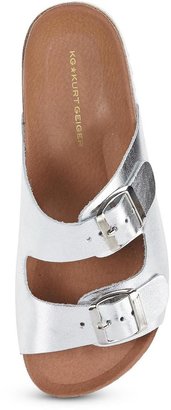 Kurt Geiger Nola Chunky Sole Footbed Sandals - Silver