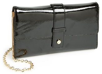 Halogen Crinkle Patent Leather Wallet on a Chain