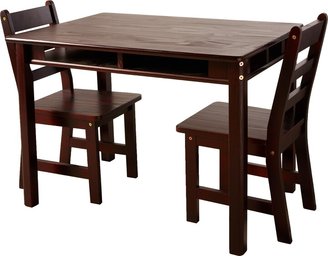 Lipper Child's Rectangular Table with Shelves and 2 Chairs