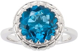 OAK Exclusive Nature is King Ring, Silver with Blue Topaz. - Ring Size M