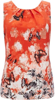 Wallis Coral butterfly shell top