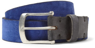 Oliver Spencer Blue 2.5cm Suede Belt