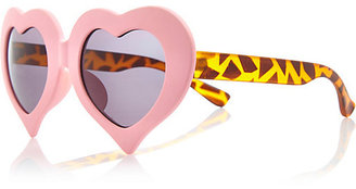 River Island Womens Light pink heart sunglasses
