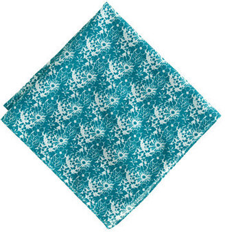 J.Crew Cotton pocket square in bleached-out fauna