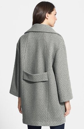 Nicole Miller Textured Wool Blend Wedge Coat