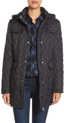 Larry Levine Quilted Jacket with Detachable Hood