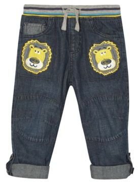 Bluezoo Boys blue lion applique jeans