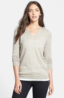 Eileen Fisher The Fisher Project Open Back Alpaca V-Neck Sweater