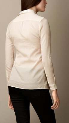 Burberry Cotton Silk Pleat-front Shirt
