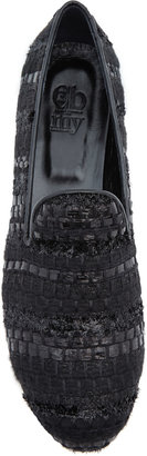 Cb Made in Italy Positano Tweed Black Dress Slipper