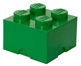 Lego Brick 4 Knobs Stackable Storage Box, Green, 5.7 Litre