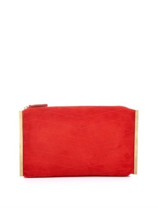 Lanvin Private quilted suede clutch