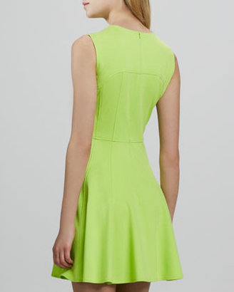 Nanette Lepore Super Slide Fit-and-Flare Dress, Lime