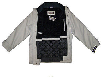 Michael Kors NEW Full Zip Jacket Winter Coat Removable Lining STRING MEDIUM