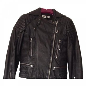 Whistles Black Leather Biker jacket