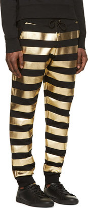 Versus Black & Gold Striped Lounge Pants