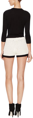 RED Valentino Cotton Knit Bow Detail Shorts