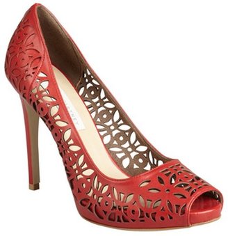 Stella McCartney redwood faux leather cutout peep toe heels