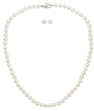 Honora STYLE Freshwater Pearl Necklace & Pearl Stud Earrings Set