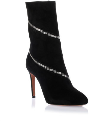 Alaia Black suede zipped ankle boot