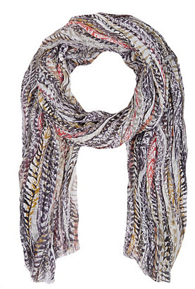 Marks and Spencer M&s Collection Modal Blend Tribal Feather Print Scarf