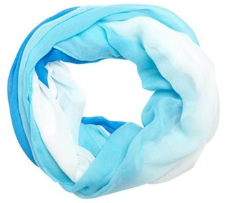 Calvin Klein lake blue dip dye gauze infinity scarf