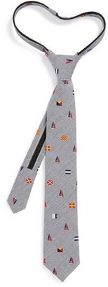 Nordstrom Nautical Chambray Zip Tie (Big Boys)