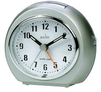 Acctim Sidewinder Silver Alarm Clock