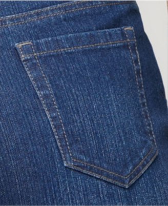 Style&Co. Style & Co. Petite Tummy-Control Aged Indigo Wash Straight-Leg Jeans, Only at Macy's