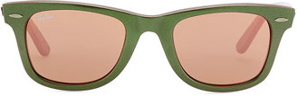Ray-Ban Wayfarer Sunglasses with Mirrored Lenses, Iridescent Green