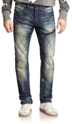 PRPS Quilted Straight-Leg Jeans