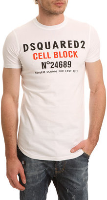 DSquared 1090 DSQUARED Cell Block White T-shirt