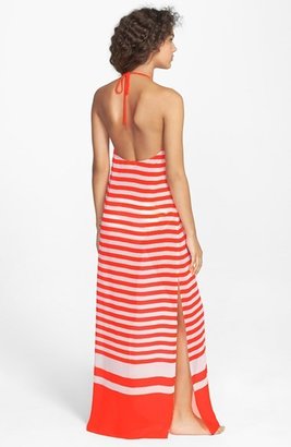 Ted Baker 'Loop' Stripe Plunge Cover-Up Maxi Dress