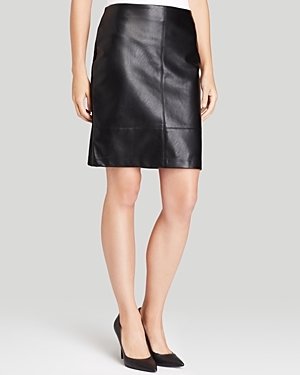 Karen Kane Faux Leather Panel Skirt