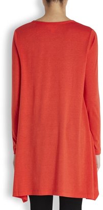 DKNYPURE Red draped jersey top