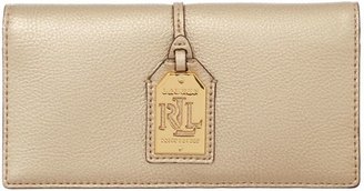 Lauren Ralph Lauren Gold slim flapover purse