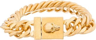 Alexander McQueen Gold-Tone Skull Chain Bracelet