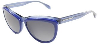 Alexander McQueen AM 4247 8RD Blue And Navy Plastic Cat Eye Sunglasses Grey Gradient Lens