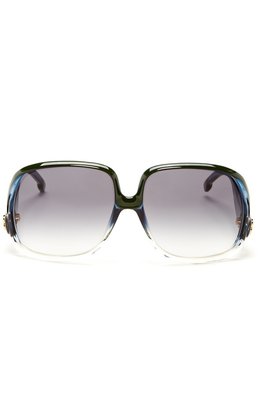 Balenciaga Women's Green Blue Shaded Plastic Sunglasses