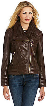 MICHAEL Michael Kors Asymmetric Leather Jacket