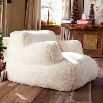 PBteen 4504 Ivory Sherpa Faux Fur Eco Lounger