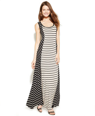 Calvin Klein Sleeveless Stripe-Panel Maxi Dress