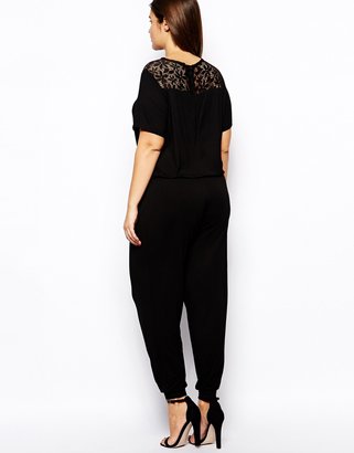 ASOS CURVE Exclusive Jumpsuit With Lace Insert